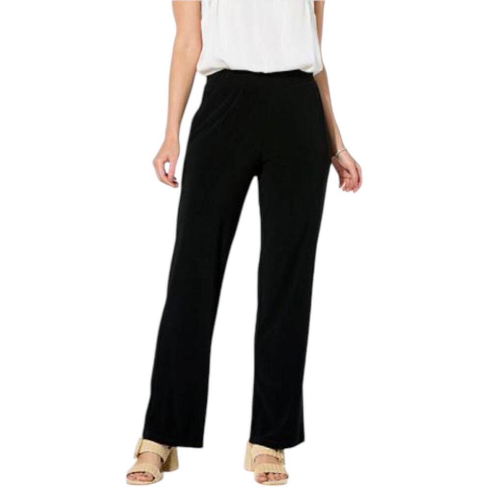Nina Leonard Women's Straight Leg Pant w/ Pocket Black